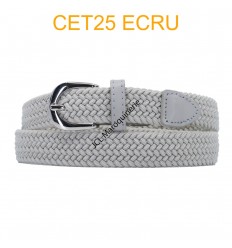Ceinture élastique tressée fine ecru