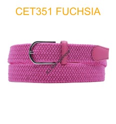 Ceinture élastique tressée large fuchsia