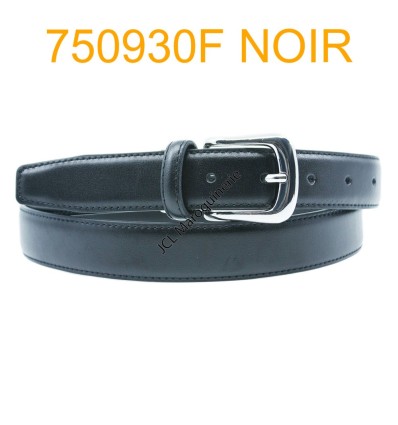 Ceinture femme large en croute de cuir de vachette 750930F noir