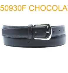 Ceinture femme large en croute de cuir de vachette 750930F chocolat