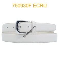 Ceinture femme large en croute de cuir de vachette 750930F ecru