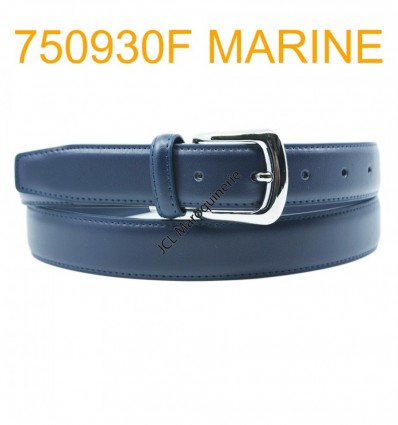 Ceinture femme large en croute de cuir de vachette 750930F marine