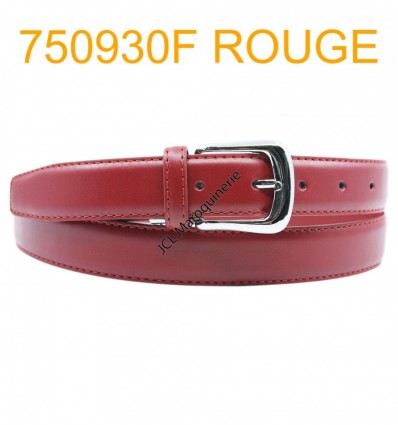 Ceinture femme large en croute de cuir de vachette 750930F rouge