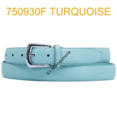 Ceinture femme large en croute de cuir de vachette 750930F turquoise