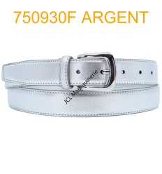 Ceinture femme large en croute de cuir de vachette 750930F argent