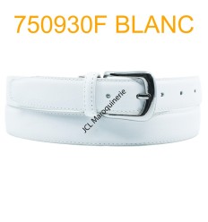 Ceinture femme large en croute de cuir de vachette 750930F blanc