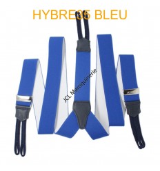 Bretelle à bouton élastique large "Y" à 3 branches fabrication française Bleu