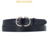 Ceinture femme en croute de cuir de vachette 3067 noir