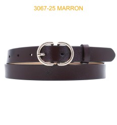 Ceinture femme en croute de cuir de vachette 3067 Marron