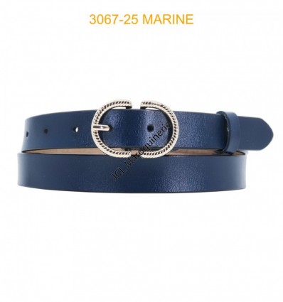 Ceinture femme en croute de cuir de vachette 3067 Marine