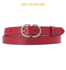 Ceinture femme en croute de cuir de vachette 3067 Rouge