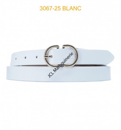 Ceinture femme en croute de cuir de vachette 3067 Blanc