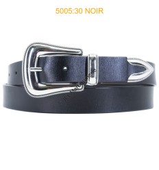 Ceinture femme western en croute de cuir de vachette 5005 noir