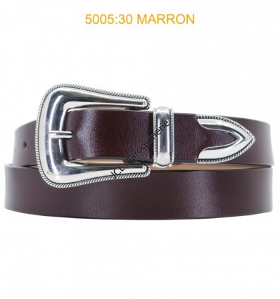 Ceinture femme western en croute de cuir de vachette 5005 marron