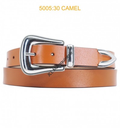 Ceinture femme western en croute de cuir de vachette 5005 camel