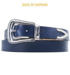 Ceinture femme western en croute de cuir de vachette 5005 marine