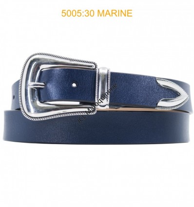 Ceinture femme western en croute de cuir de vachette 5005 marine