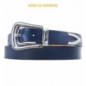 Ceinture femme western en croute de cuir de vachette 5005 marine