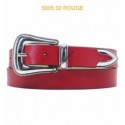 Ceinture femme western en croute de cuir de vachette 5005 rouge