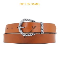 Ceinture femme large en croute de cuir de vachette 3051 Camel