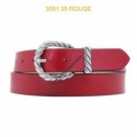 Ceinture femme large en croute de cuir de vachette 3051 Rouge