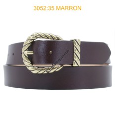 Ceinture femme large en croute de cuir de vachette 3052 Marron
