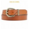 Ceinture femme large en croute de cuir de vachette 3052 Camel