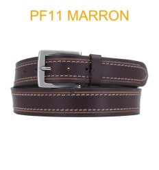 Ceinture en cuir de buffle "veau gras" PF11 Marron
