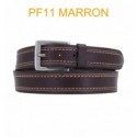 Ceinture en cuir de buffle "veau gras" PF11 Marron