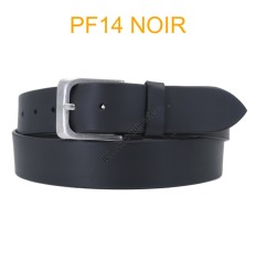 Ceinture en cuir de buffle "veau gras" PF14 Noir