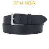 Ceinture en cuir de buffle "veau gras" PF14 Noir