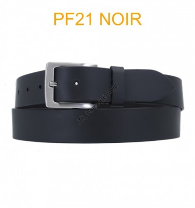 Ceinture en cuir de buffle "veau gras" PF21 Noir