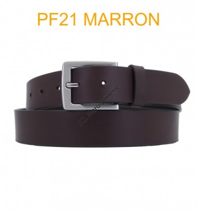 Ceinture en cuir de buffle "veau gras" PF21 Marron