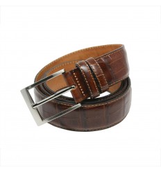 Ceinture imitation crocodile en cuir véritable Renato Balestra