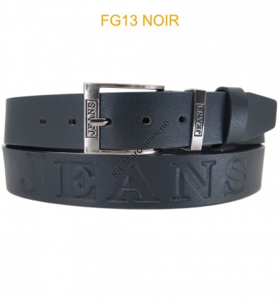 Ceinture en cuir aggloméré FG13 noir