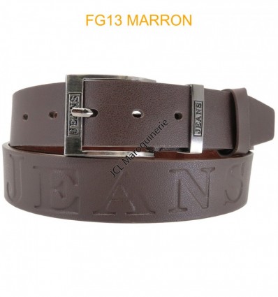 Ceinture en cuir aggloméré FG13 marron