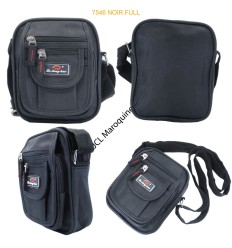 Sac pochette à bandoulière en nylon 7546 noir