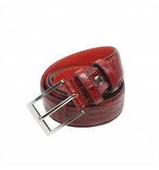 Ceinture imitation crocodile en cuir véritable Renato Balestra