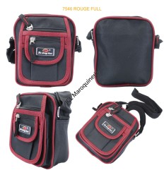 Sac pochette à bandoulière en nylon 7546 rouge