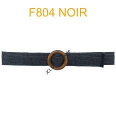 Ceinture raphia en paille élastiqué boucle en bois