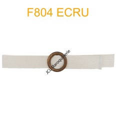 Ceinture raphia en paille élastiqué boucle en bois