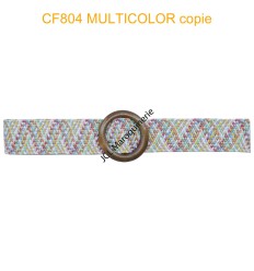 Ceinture raphia en paille élastiqué boucle en bois