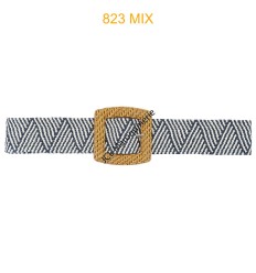 Ceinture raphia en paille élastiqué boucle en bois