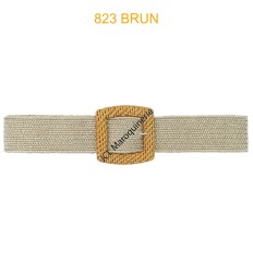 Ceinture raphia en paille élastiqué boucle en bois
