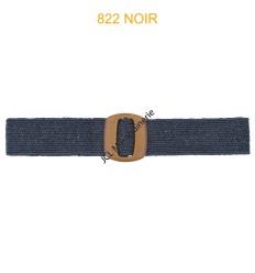 Ceinture raphia en paille élastiqué boucle en bois