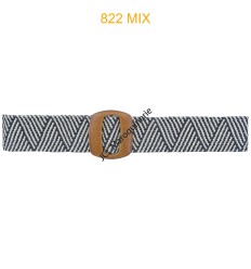 Ceinture raphia en paille élastiqué noir