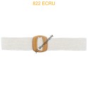 Ceinture raphia en paille élastiqué ecru