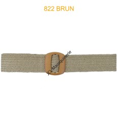 Ceinture raphia en paille élastiqué brun