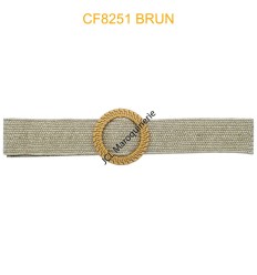 Ceinture raphia en paille élastiqué brun