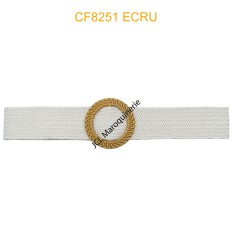 Ceinture raphia en paille élastiqué ecru